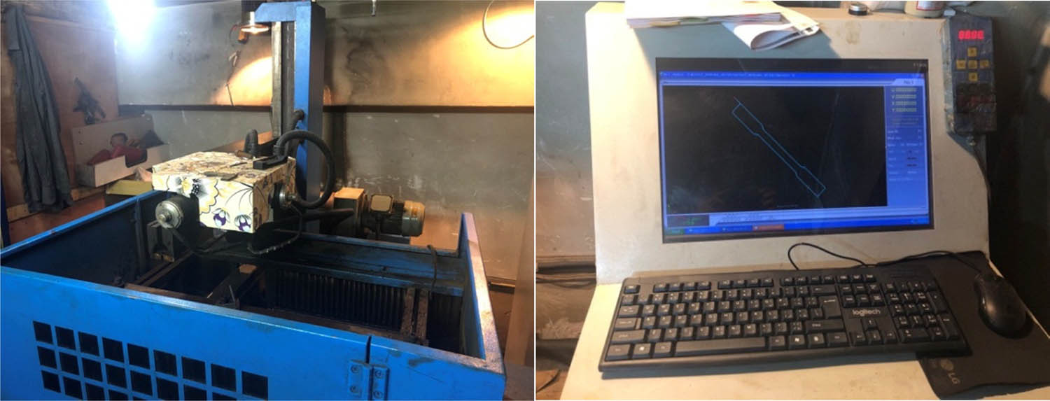 Figure 5 
                  EDM cutting machine.
               