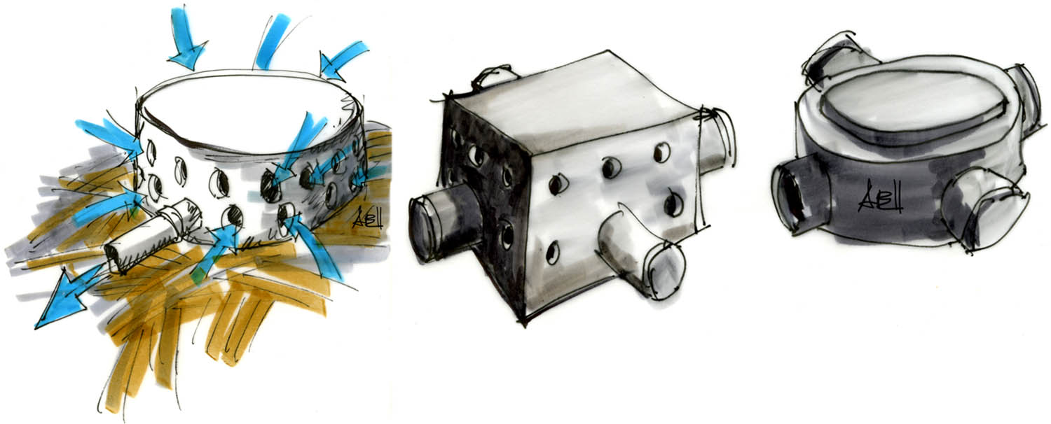 Figure 12 
                  Prefabricated sumps [15] (courtesy of architect António Batista Coelho).
               