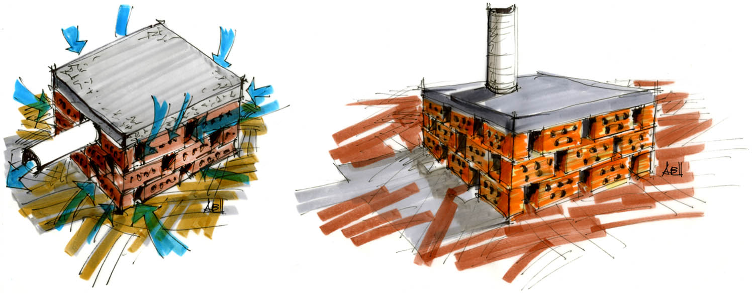 Figure 13 
                  Built on site sump [15] (courtesy of architect António Batista Coelho).
               