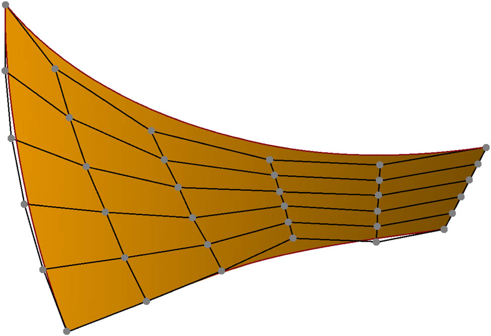 Figure 13 
               Quintic NURBS representation of the camber surface.
            