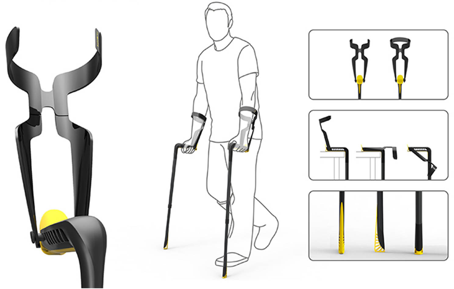 Figure 8 
               Project of the crutch by Małysiak [26].
            