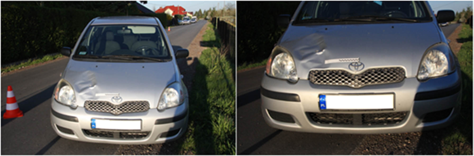 Figure 3 
                  Damage to the Toyota Yaris car [47].
               