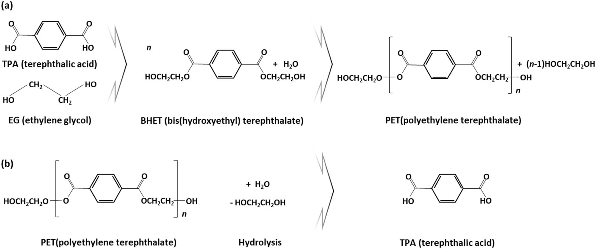 Figure 1 
               Two-step process to recycle PET.
            