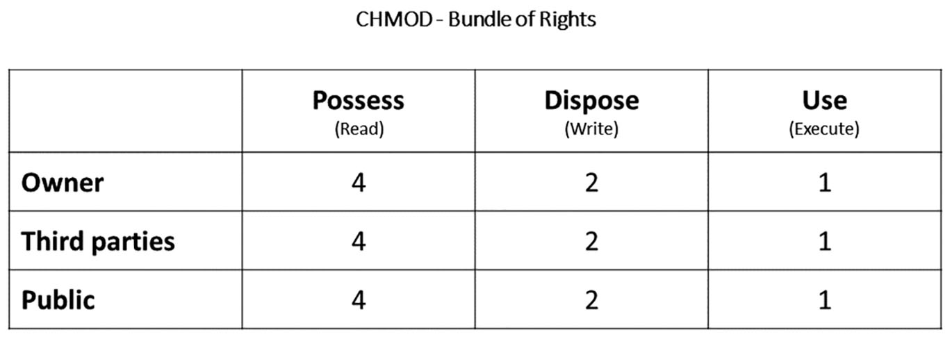 Fig. 12 
              CHMOD for a bundle of rights