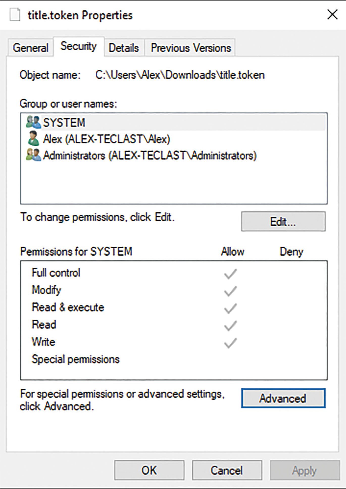 Fig. 14 
              Windows CHMOD
