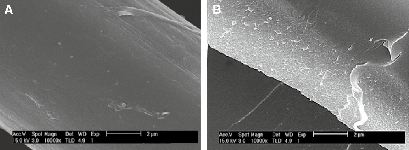 Figure 11: Pull-out test results of (A) neat and (B) surface treated GF/DCPD.