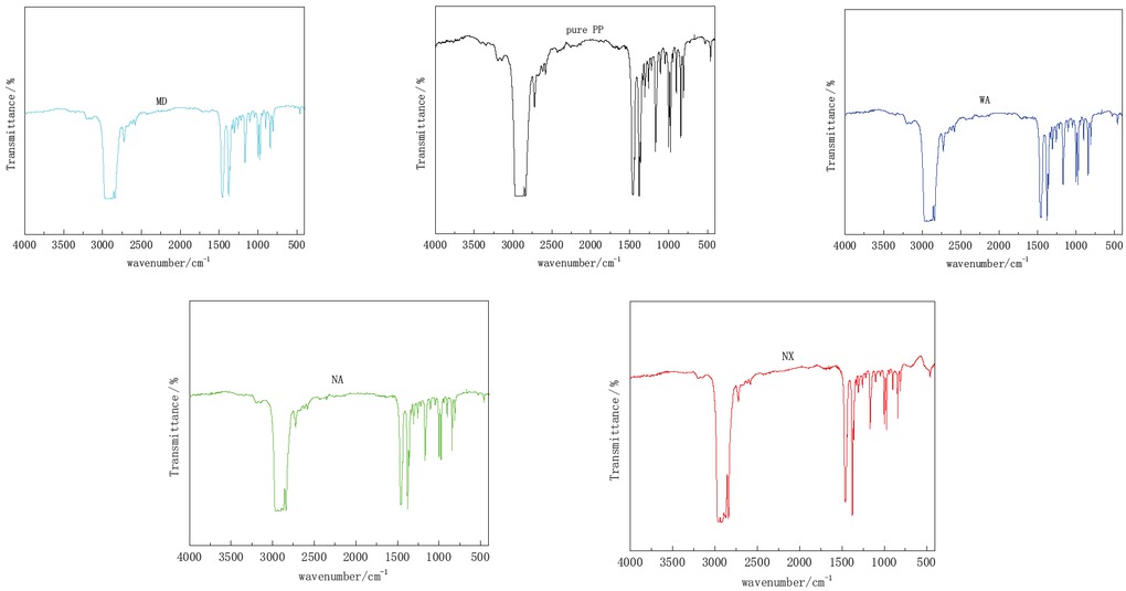 Figure 1 Infrared spectra of modified PP.