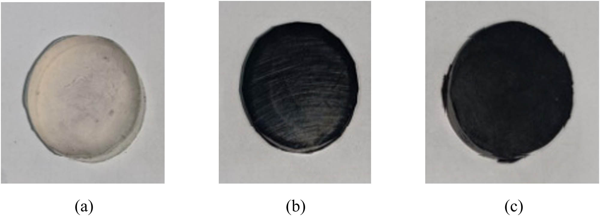 Figure 1
Rubber samples of (a) LSR, (b) EPDM, and (c) FPM.