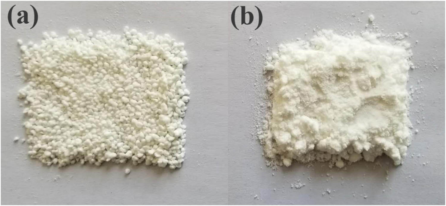 Figure 8 
                  (a) TKX-50/PNIMMO- and (b) TKX-50/PBAMO-bonded explosives.
               