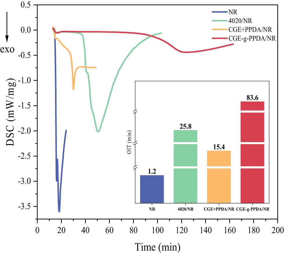 Figure 5 
                  OIT curves of NR compounds.
               