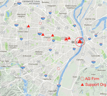 Figure 5: Map of Arch Grants recipients and support organizations