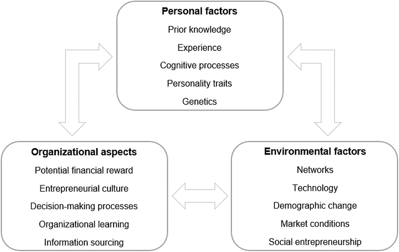 Figure 4:
Factors influencing opportunity recognition.