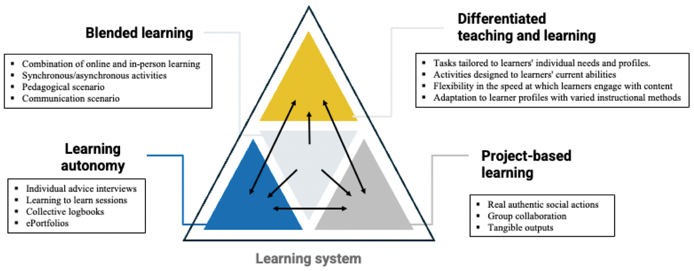 Figure 3 
Blended learning system for differentiated instruction fostering learner autonomy.