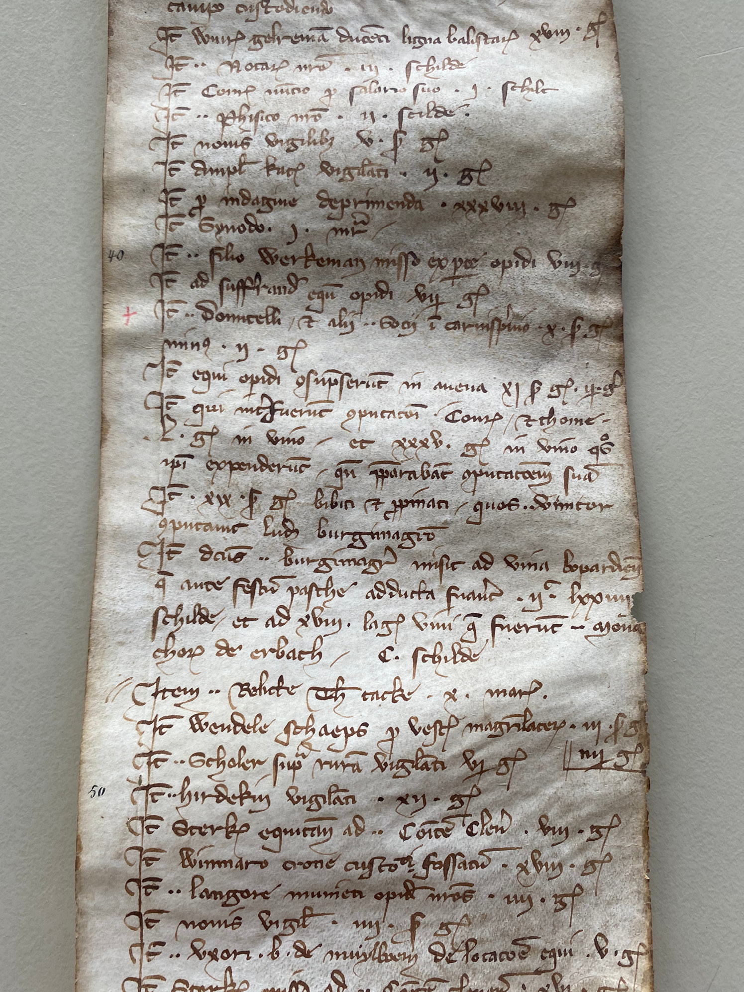 Abbildung 1: Rechnungsrolle aus Duisburg Duisburg, Stadtarchiv, Bestand 10 R Nr. 207.