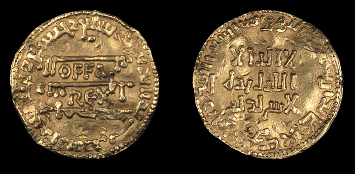 Figure 6: Offa of Mercia, Mancusus ( Dinar ), 8th century, British Museum object no. 1913,1213.1. ( Images courtesy of the Trustees of the British Museum [ licence CC BY-NC-SA 4.0 ]: https://www.britishmuseum.org/collection/object/C_1913-1213-1 ).