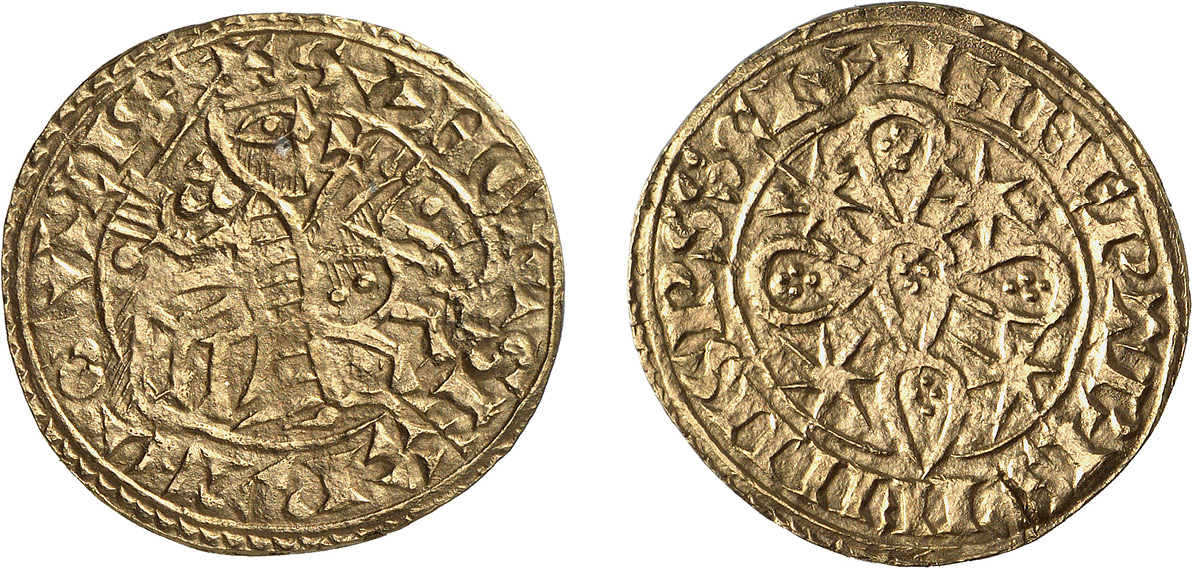 Figure 8: Sancho I of Portugal, Morabitino, 1185–1211, Berlin, Münzkabinett der Staatlichen Museen, object no. 182 05684 ( Images courtesy of Münzkabinett, Staatliche Museen zu Berlin – Stiftung Preußischer Kulturbesitz [ license CC BY-SA 4.0 ]: https://ikmk.smb.museum/object?id=182 05684 ).
