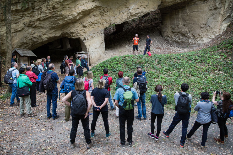 Figure 1 Visitors at Beli Majdan, one of the Fruska Gora’s popular geosites (Photo: Dražen Žigić).