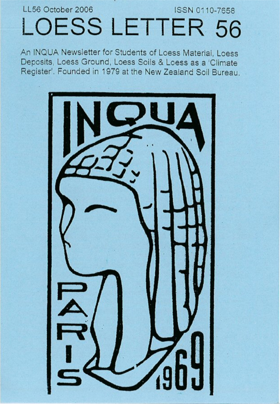 Figure 10 The logo for the 1969 Paris INQUA Congress; this is the statuette of ‘La dame de Brassempouy’, reproduced on the cover of Loess Letter 58.