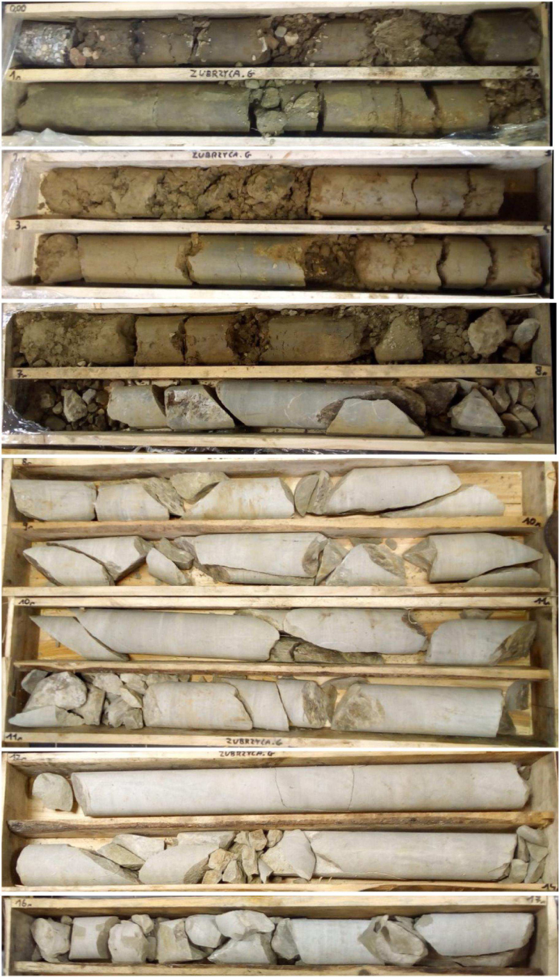 Figure 5 Overall view of the samples taken from the OT-A borehole.