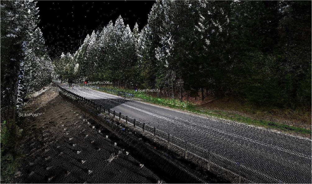 Figure 14 Terrestrial laser scan within overall view of the analysed landslide.