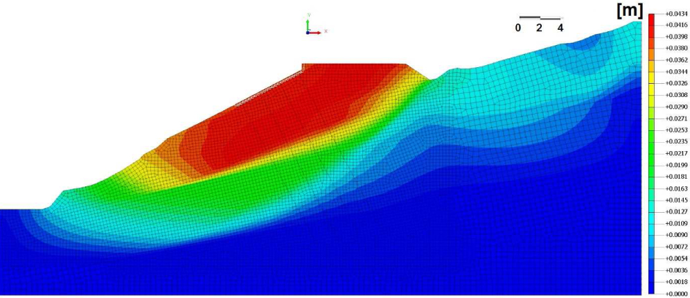 Figure 18 Map of total displacements obtained to verify the correctness of the design solution.