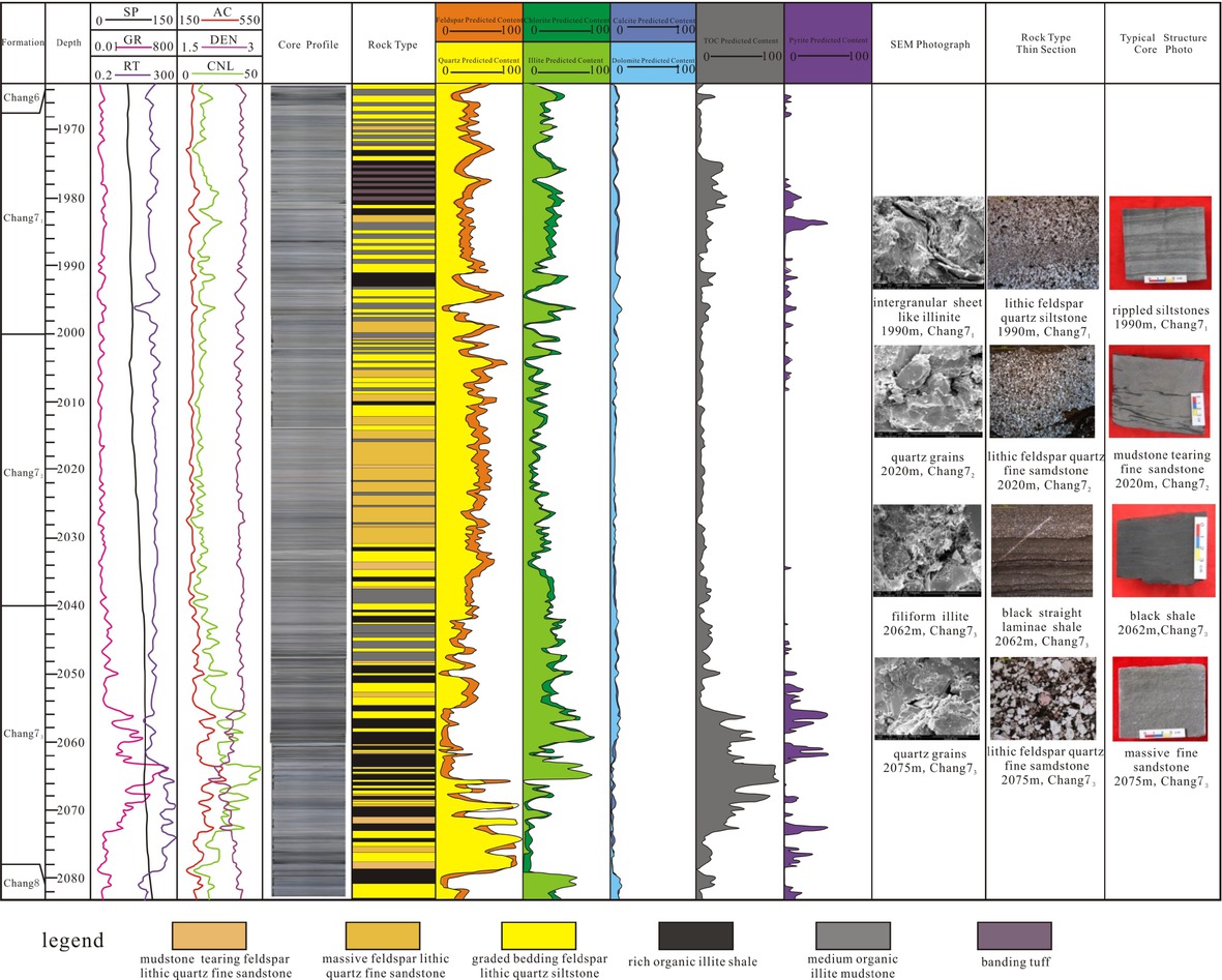 Figure 5 Histogram of the mineral content of the C96 well in Chang 7.