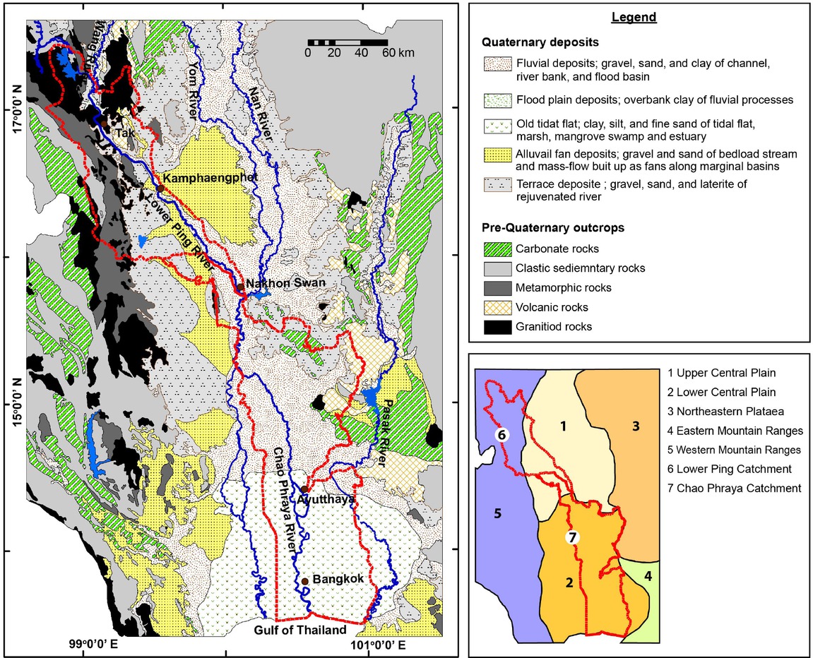 Figure 3 The geologic setting of the Central Plain of Thailand, and the surrounding areas.