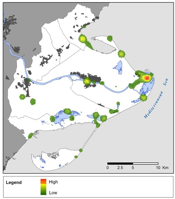 Figure 4 Kernel density of all photographs.