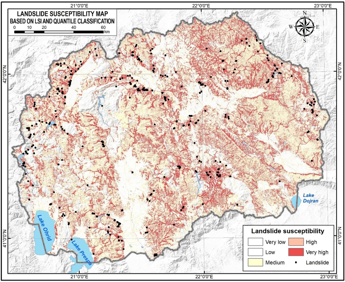 Figure 3 LSI map of North Macedonia (quantile classification).