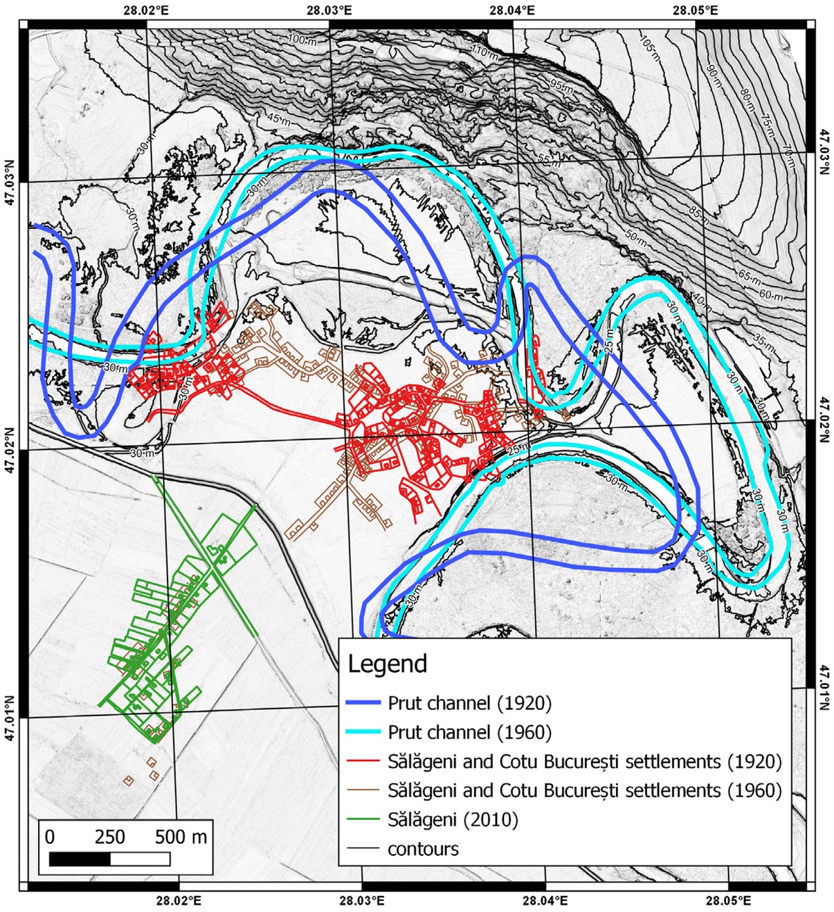 Figure 8 Cartographic representation of the Sălăgeni and Cotu București settlement.