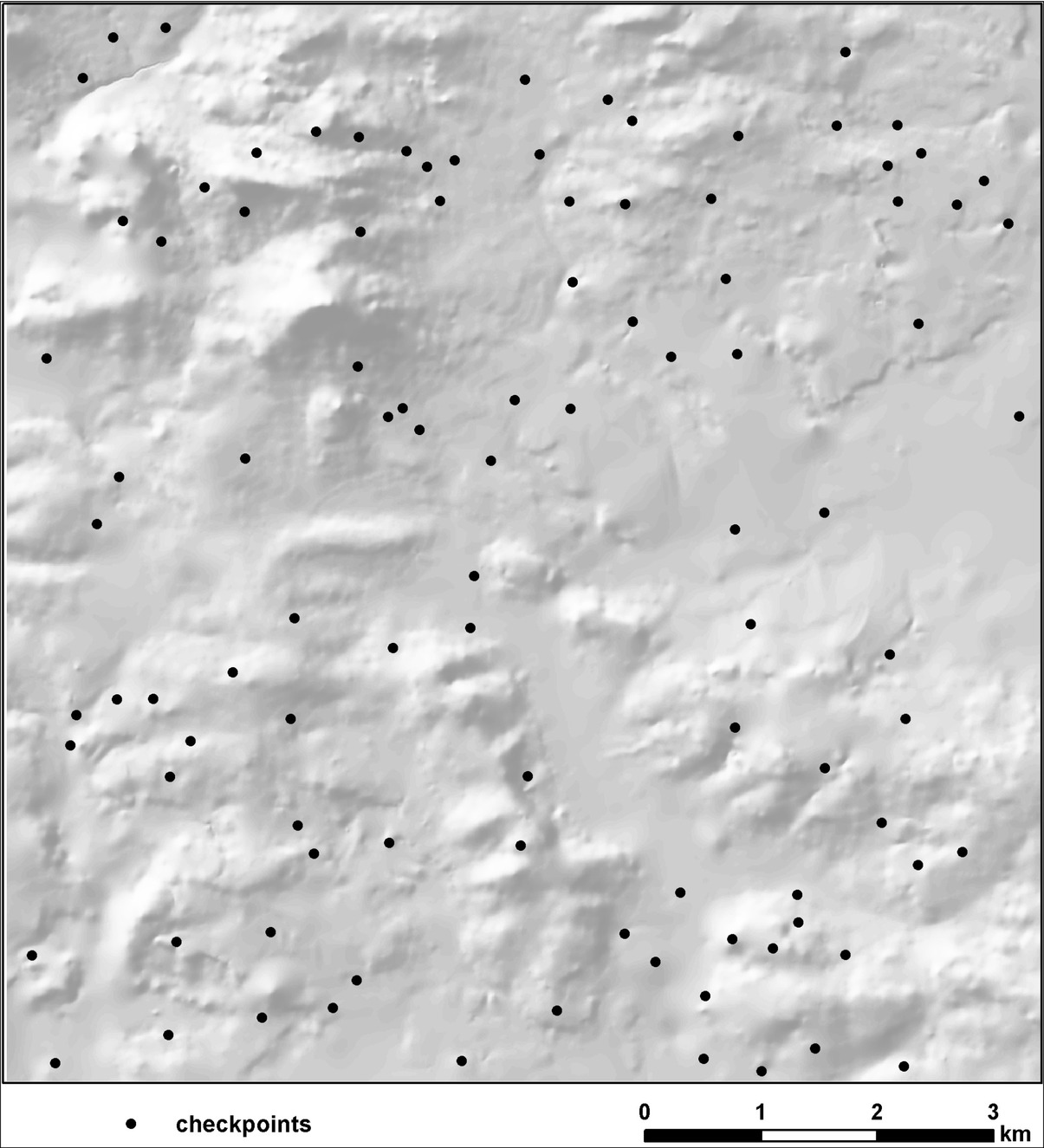 Figure 6 Spatial distribution of the random checkpoints