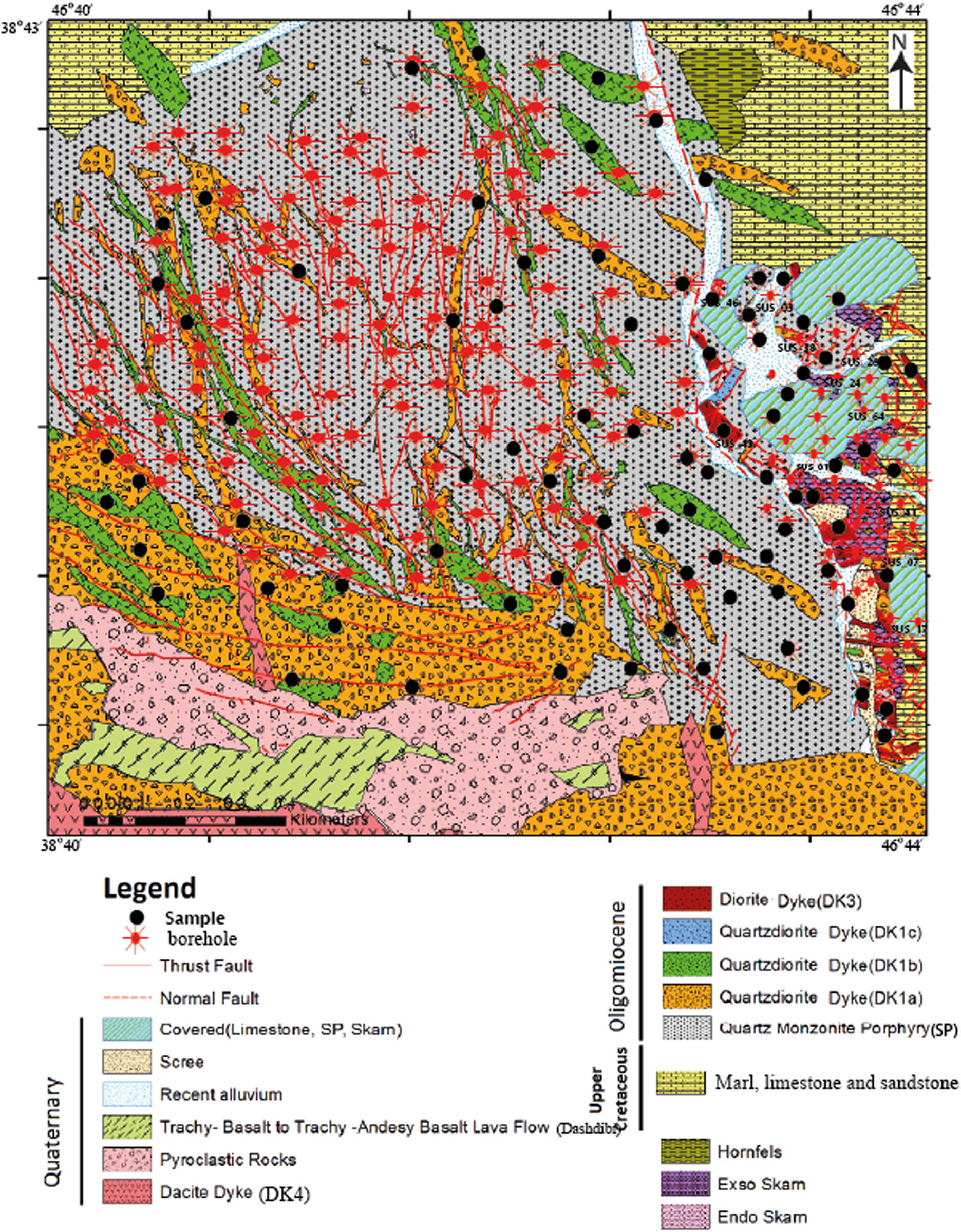Figure 2 Geological map of the Sungun Copper Mine.