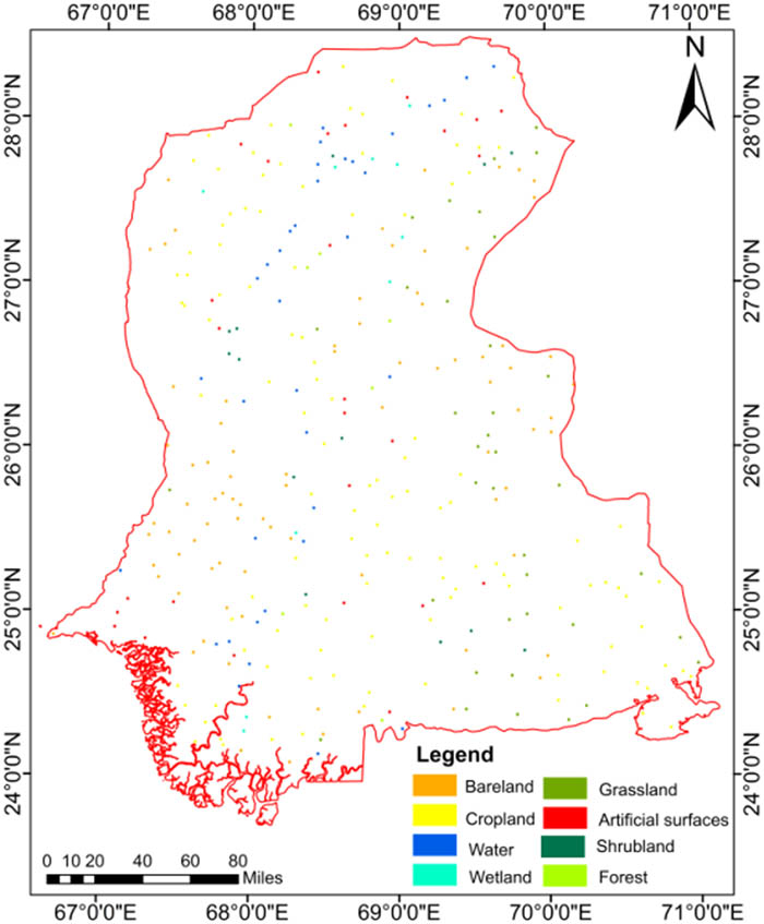 Figure 2 Spatial distribution of sample points in 2010.