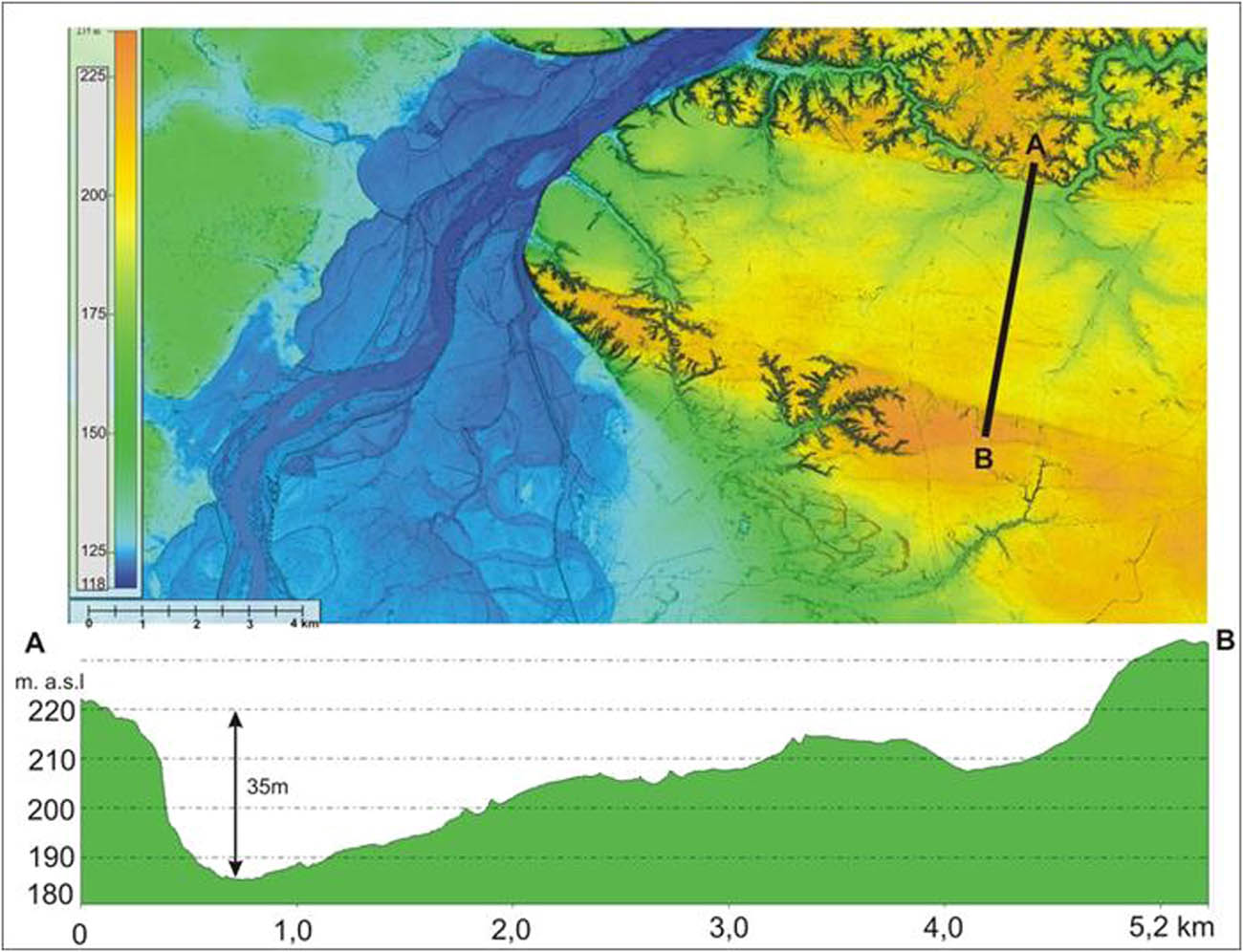 Figure 6 The course of both topolineaments is emphasized by the sudden change in terrain.