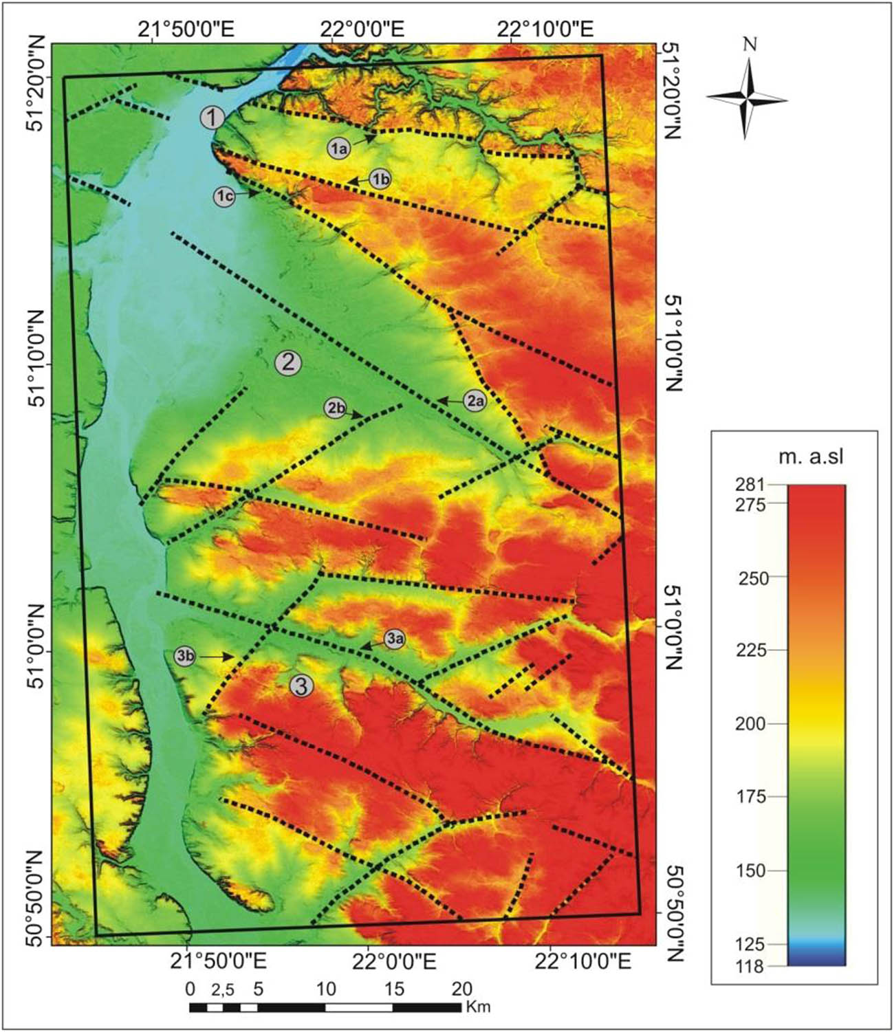 Figure 8 Visual interpretation of topolineaments.