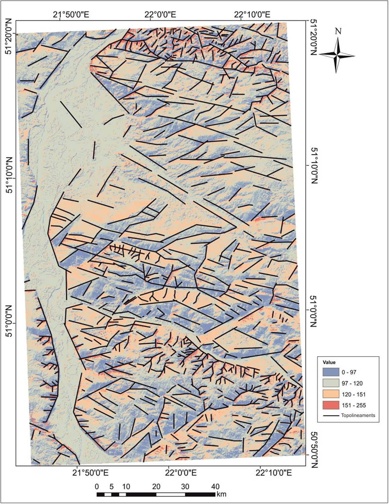 Figure 10 Automatic extracting topolineaments.