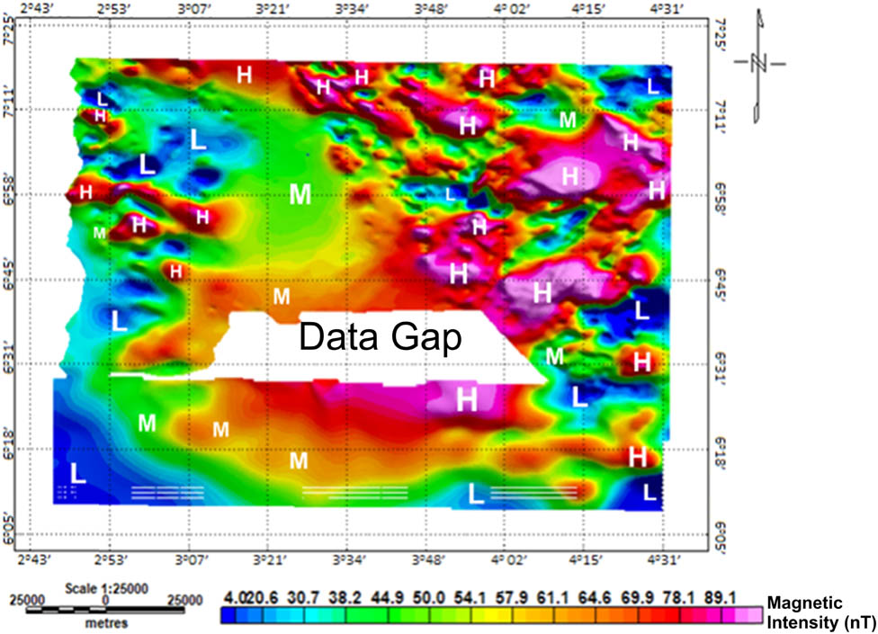 Figure 7 RTE-RMI map of Lagos–Ore axis.