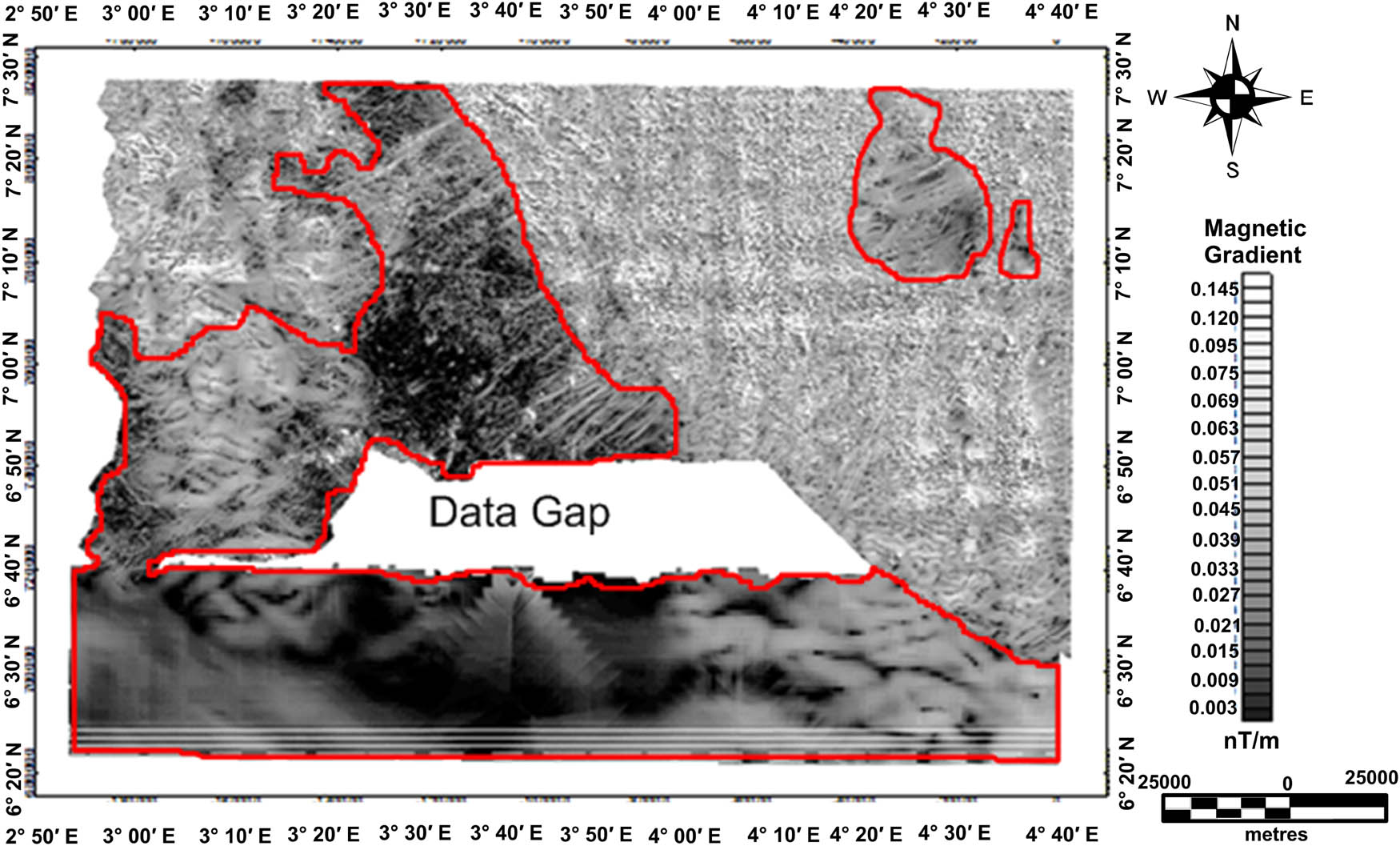 Figure 8 Gray-shaded THD map of Lagos–Ore axis.