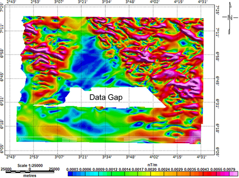 Figure 10 THD map of the study area.