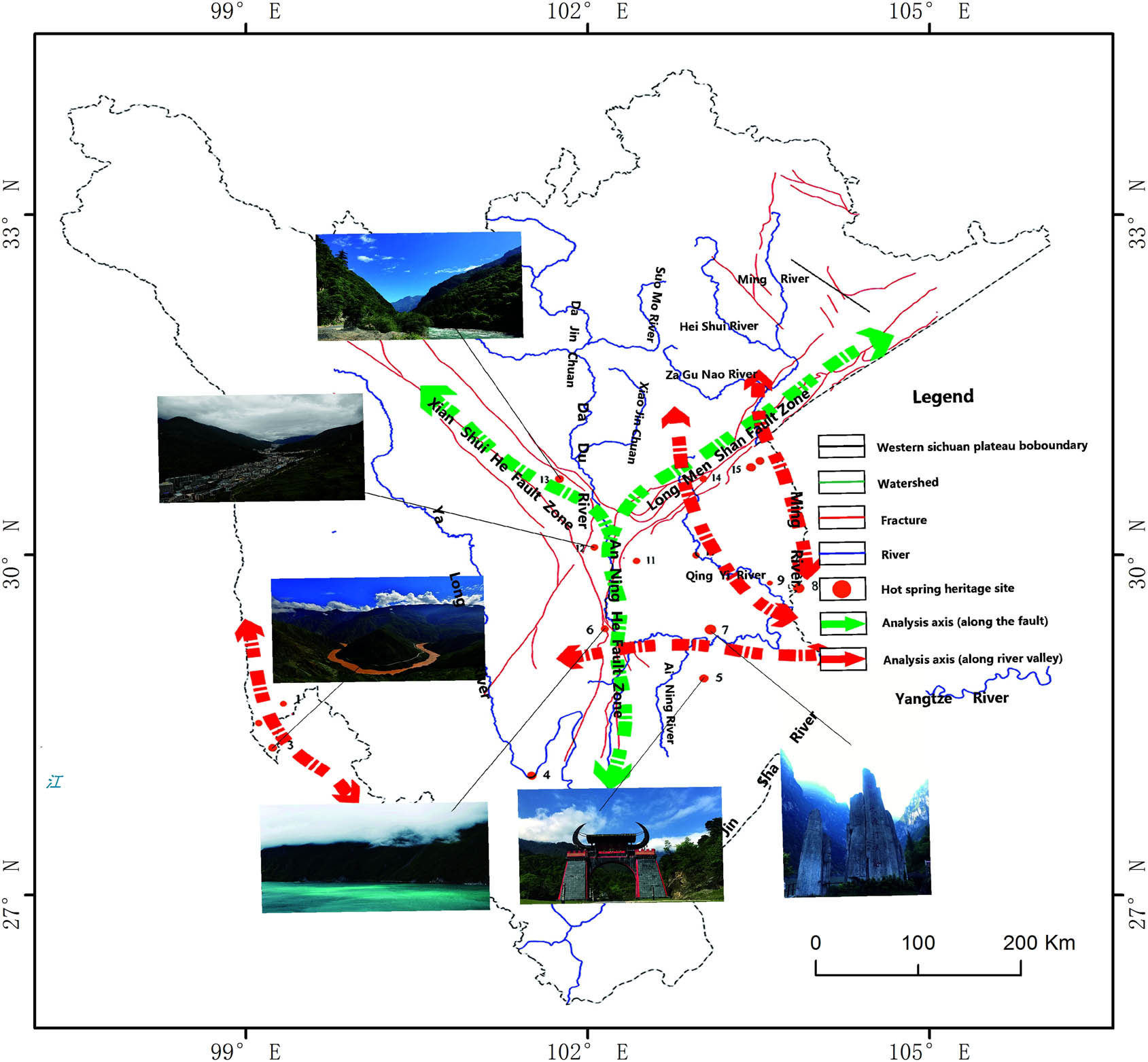 Figure 3 Analysis of the distribution of geological relics in the canyon type.