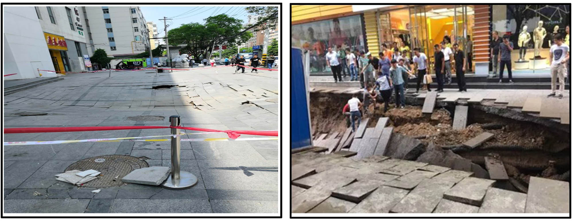 Figure 1 Accidents caused by deformation in Lanzhou.