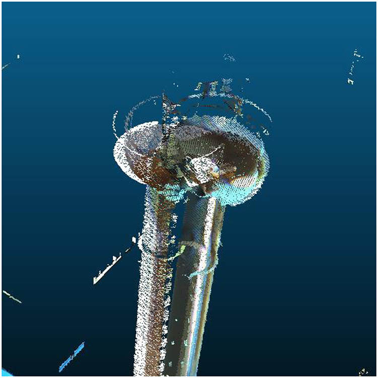 Figure 4 The outcome of registration of scanned images on the top of the chimney.