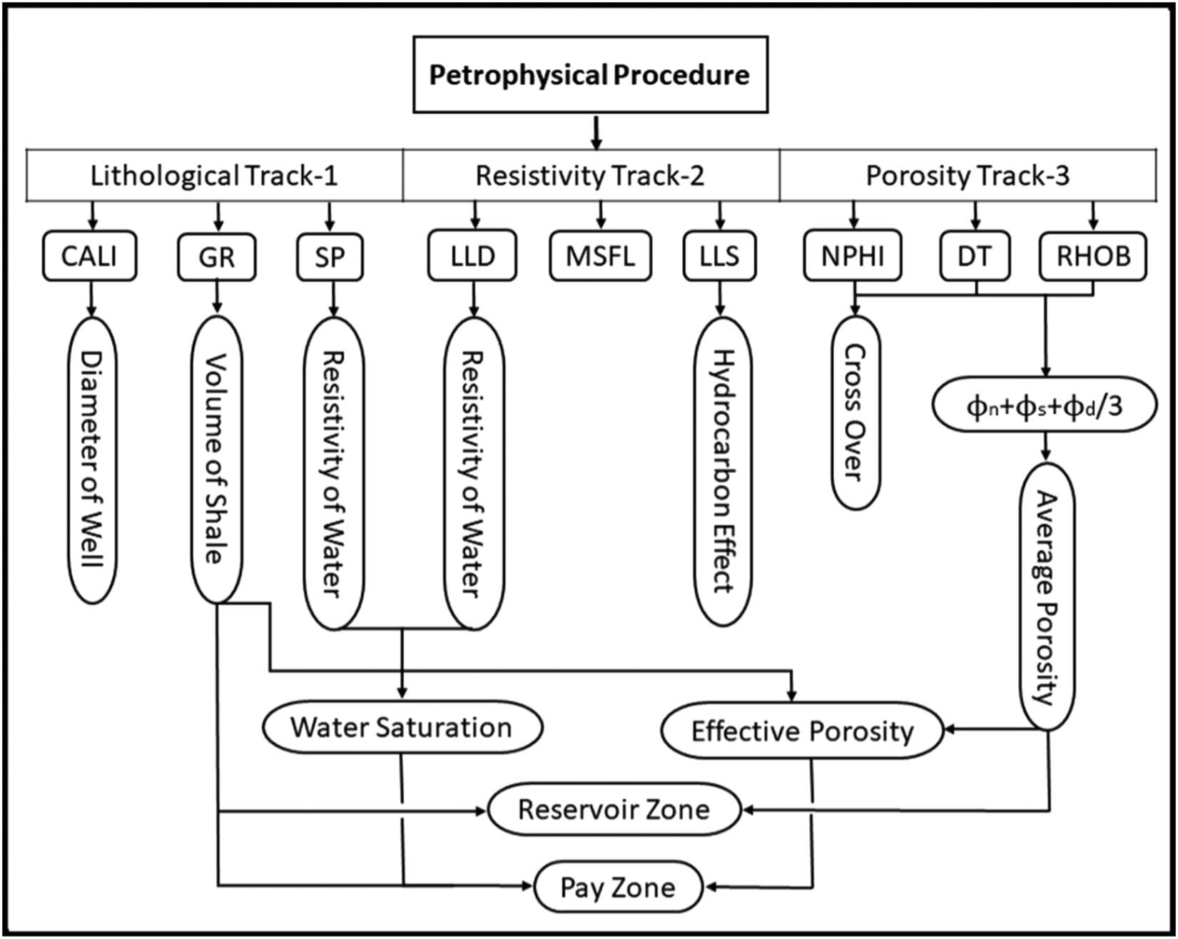 Figure 5 
               The workflow adopted for petrophysical analysis in this study.
            