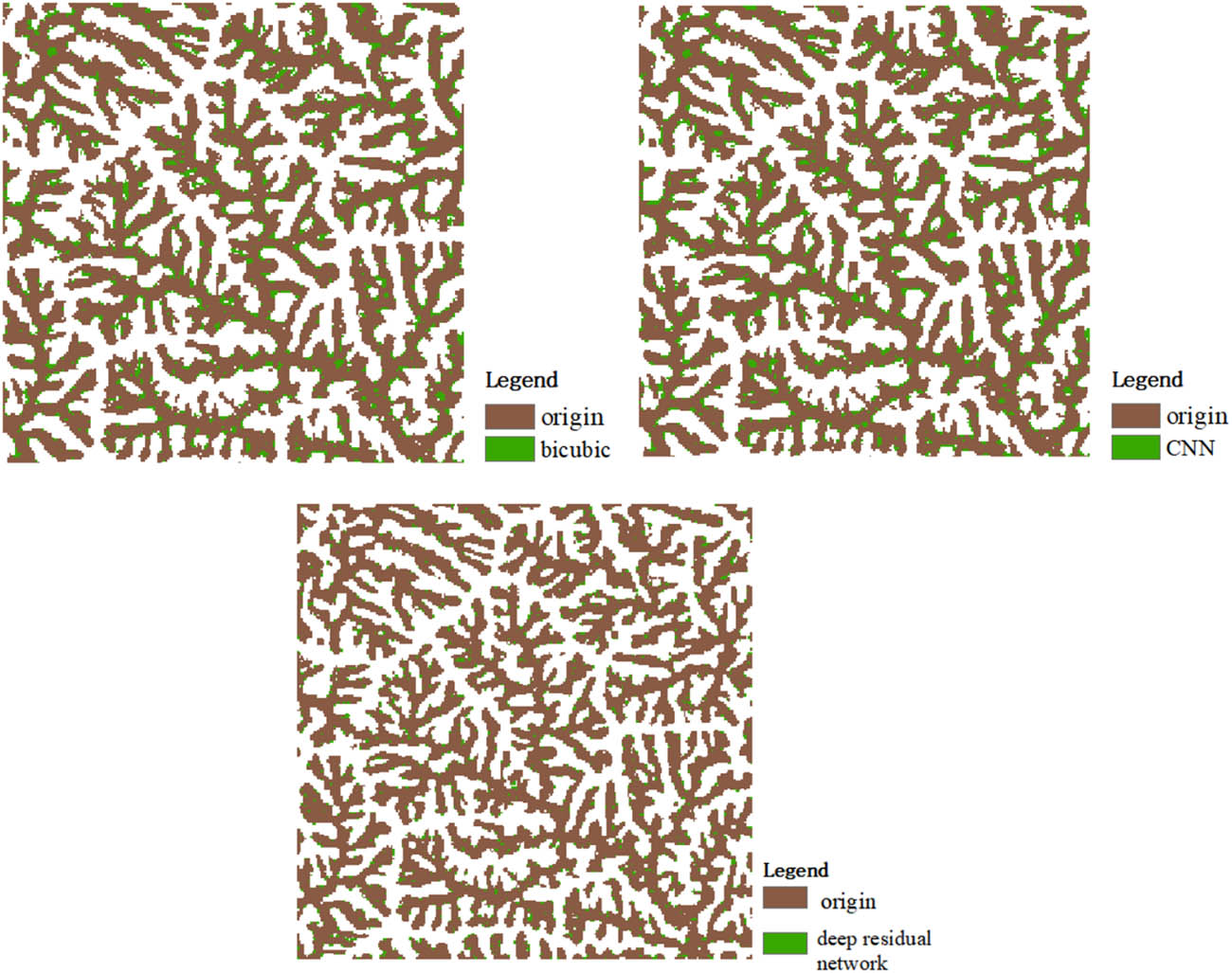 Figure 14 Comparison of the extracted mountain valley.