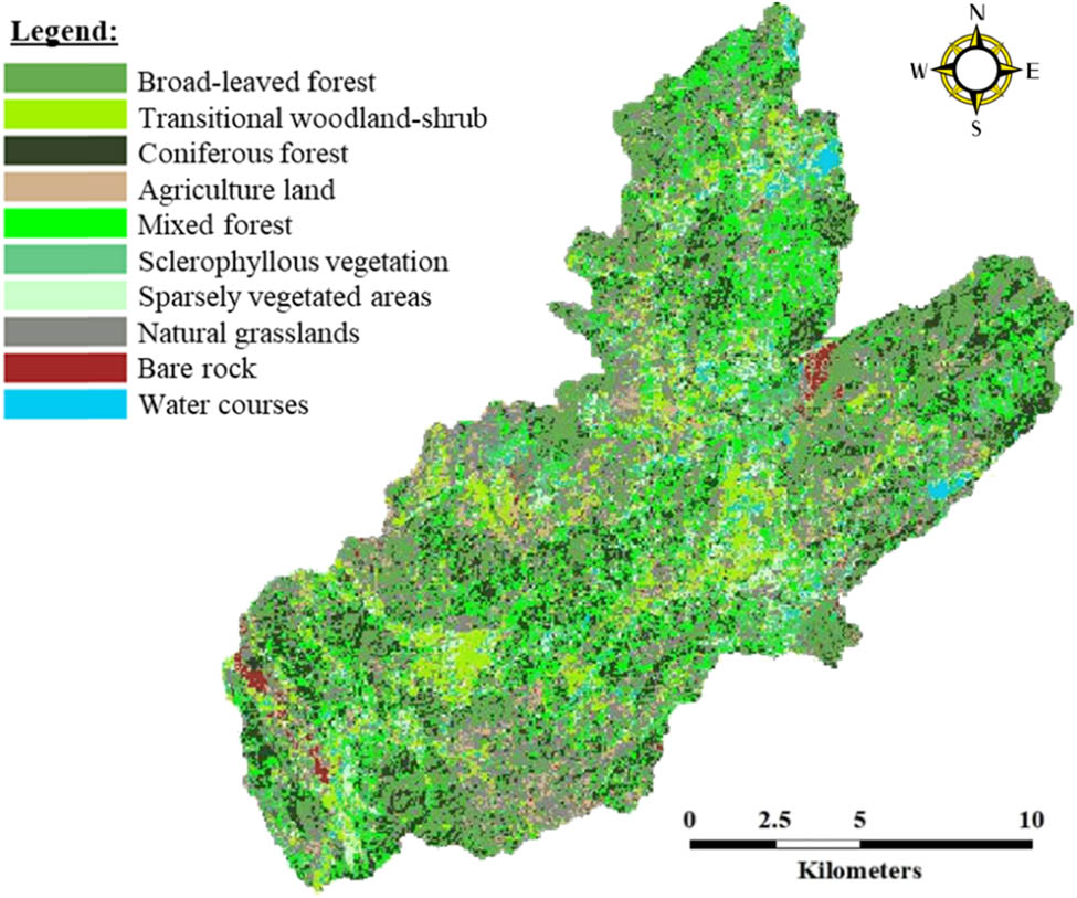 Figure 9
Land Use Land Cover classes of the catchment in 2015.