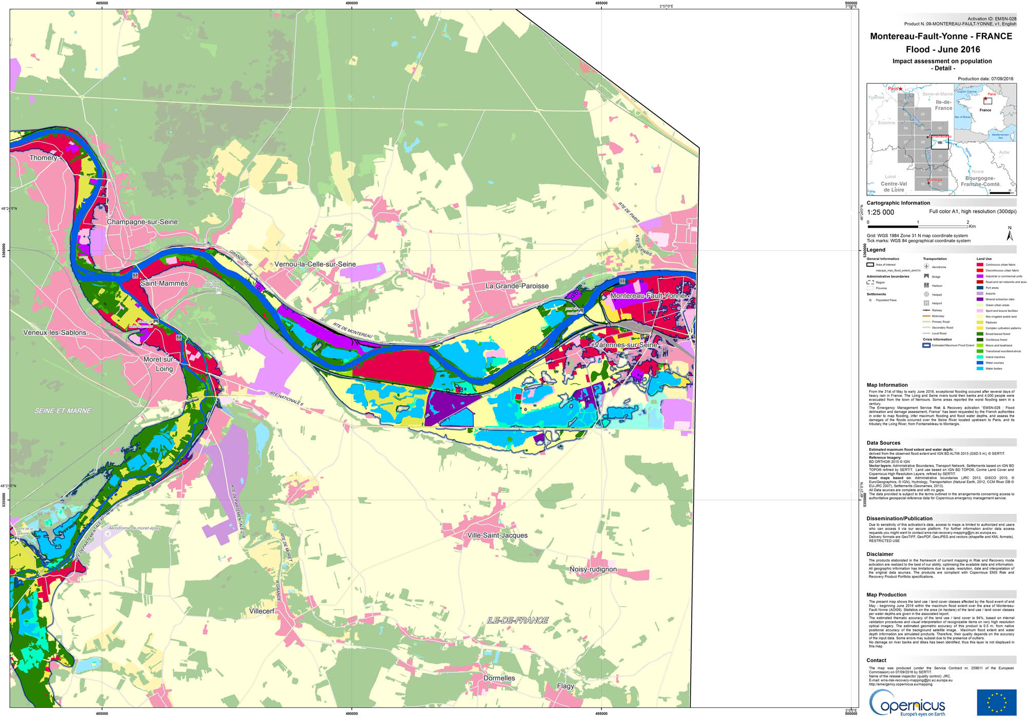 Figure 9 
            Detailed Flood inundation delineation over Salzburg, Austria. Source: Copernicus Emergency Management Service (© European Union, 2012–2021) [130].
         