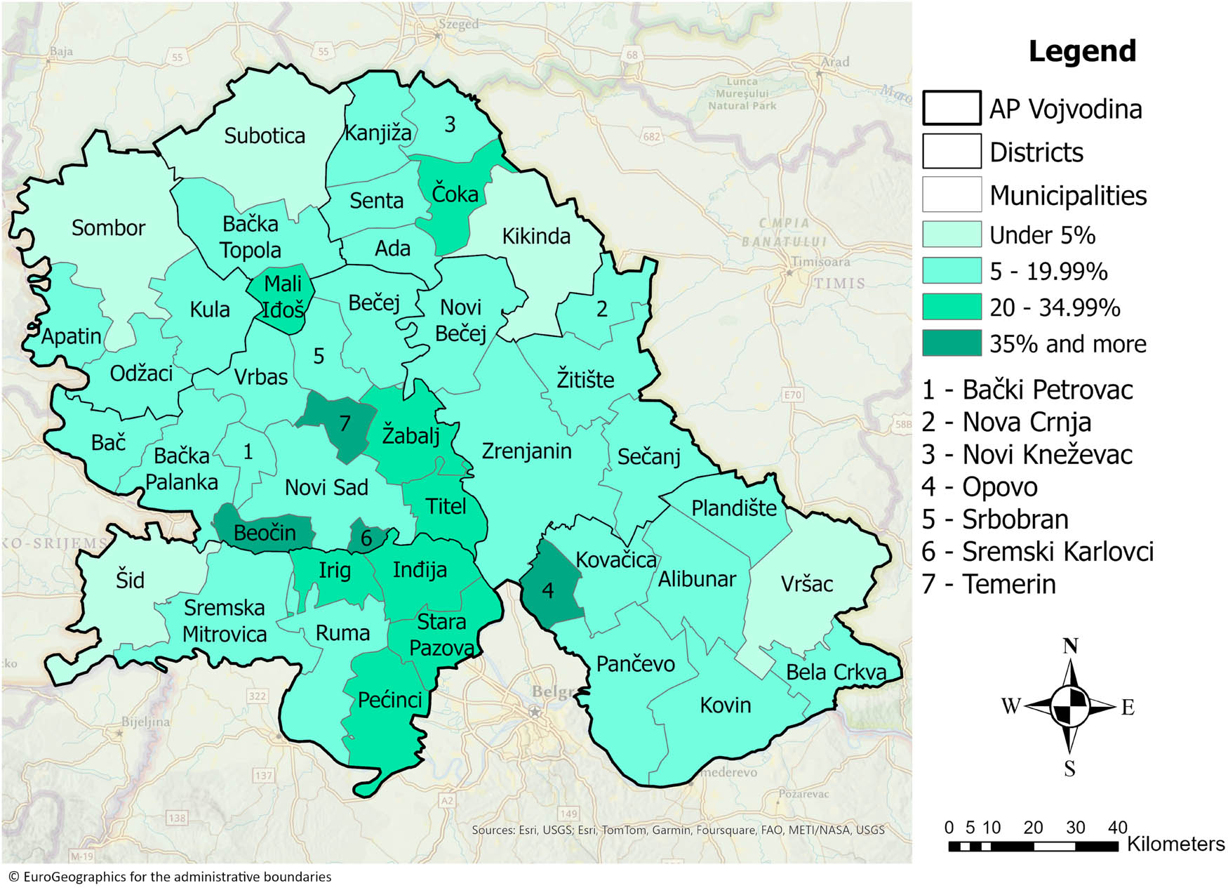 Figure 12 
               Share of daily migrants who perform an occupation in another municipality. Source: [150], revised by authors.
            