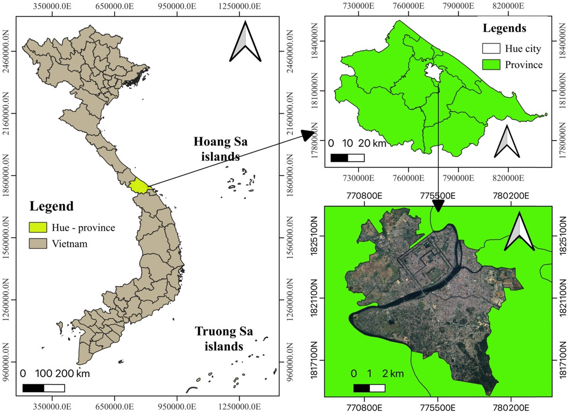 Figure 1
The geographical location of Hue city. Source: author’s compilation, 2023.