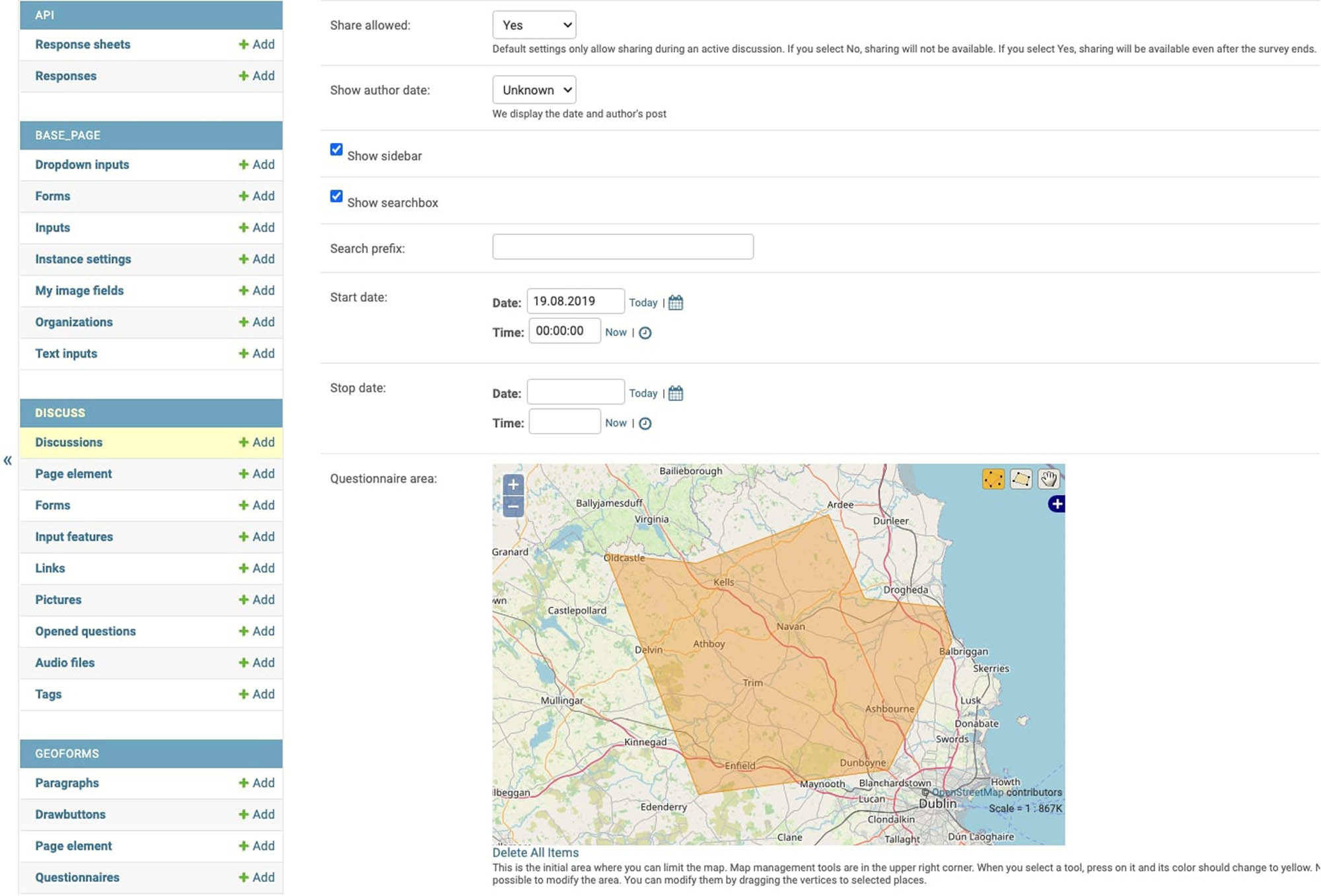 Figure 4
The original version of the geodiscussion administrative panel created using Django dashboard.