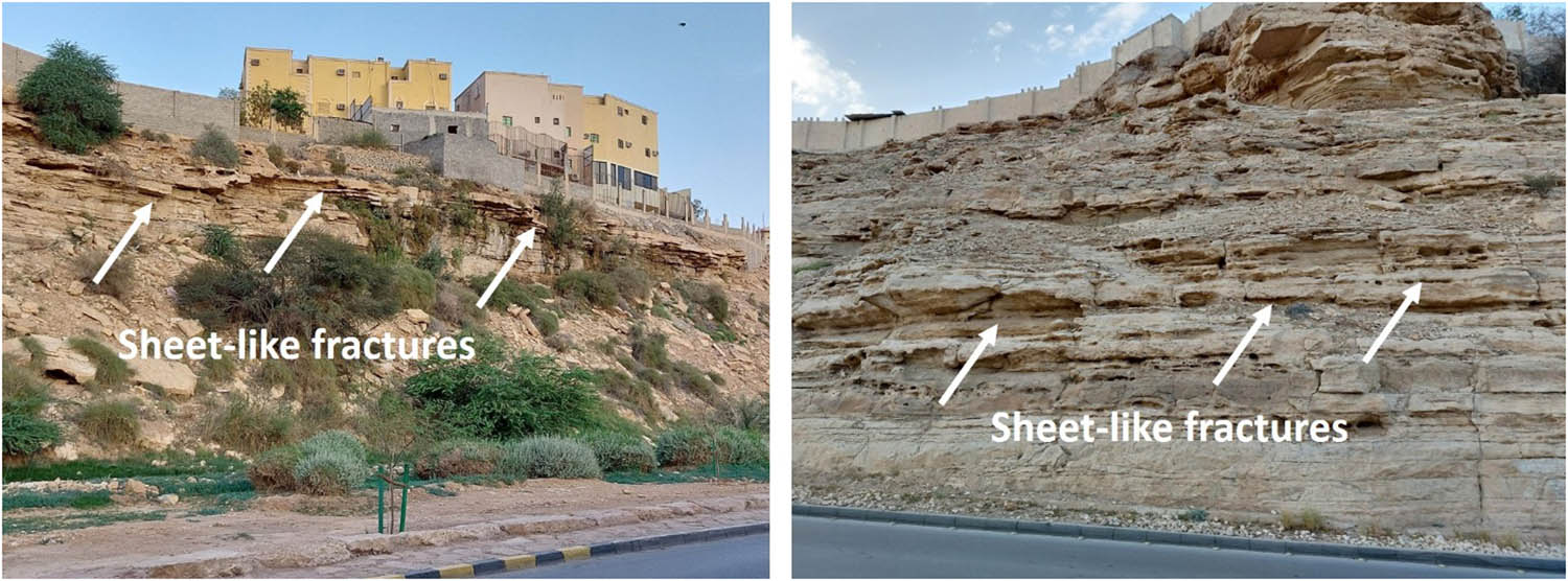 Figure 9
Field photograph showing the sheet-like fractures that dissected the Jubaila carbonate formation.